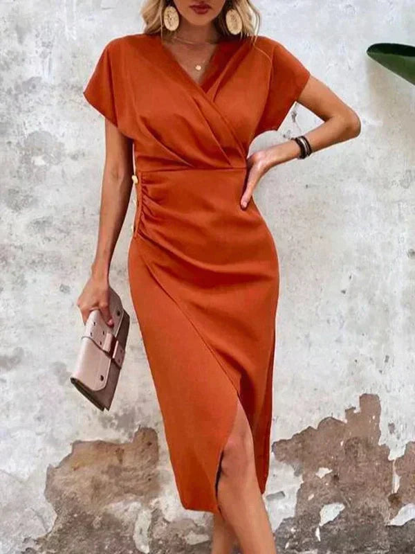 EP | Robe midi élégante drapée