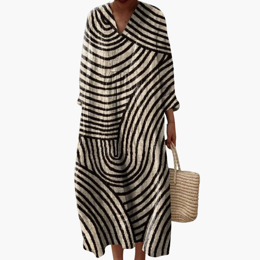 EP | Robe midi à manches courtes pour femme avec motif graphique