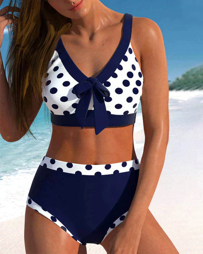EP | Bikini taille haute Patchwork Polka Dot
