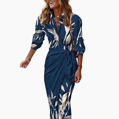 EP | Robe midi d'été pour femme avec nœud sur le côté et imprimé à rayures