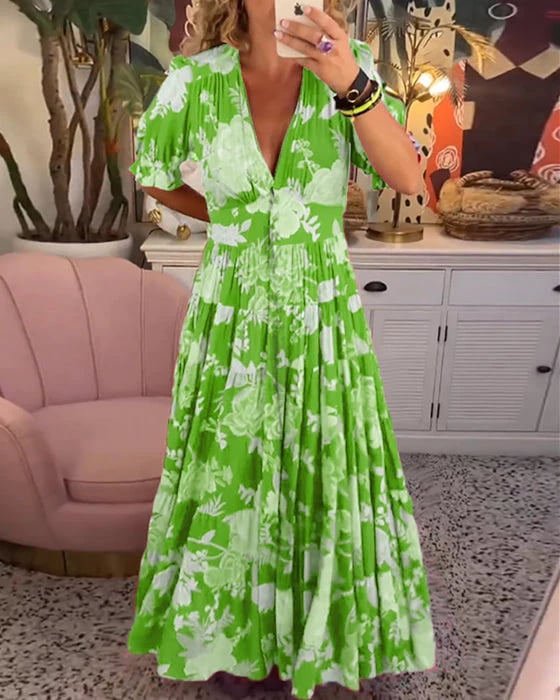 EP | Robe à imprimé floral et décolleté en V