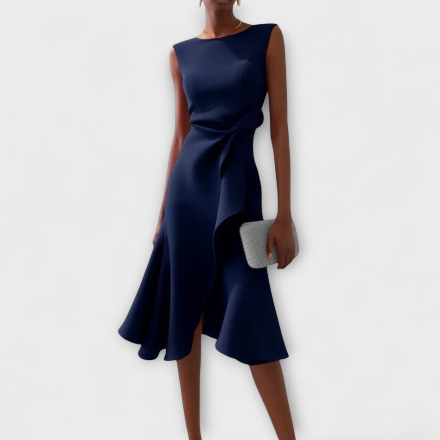 EP | Juliette™ - Robe midi asymétrique élégante drapée