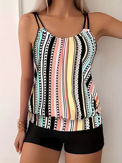 ND | Tankini rayé imprimé