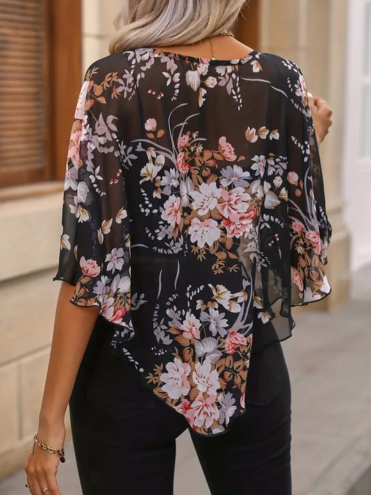 EP | Elégante blouse asymétrique à imprimé floral