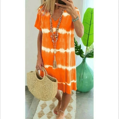 EP | robe chemise rayée tie-dye à manches courtes et coupe ample