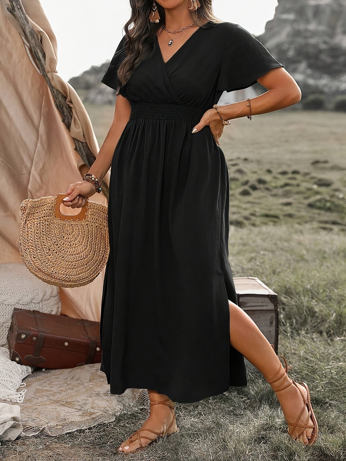 EP | Maxi-robe sexy et confortable avec taille portefeuille