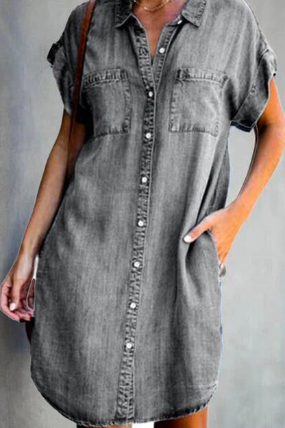 EP | robe midi à manches courtes en denim