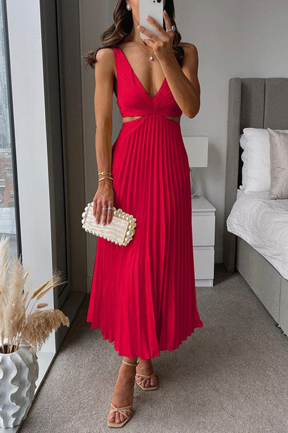 EP | Elégante robe midi plissée en satin