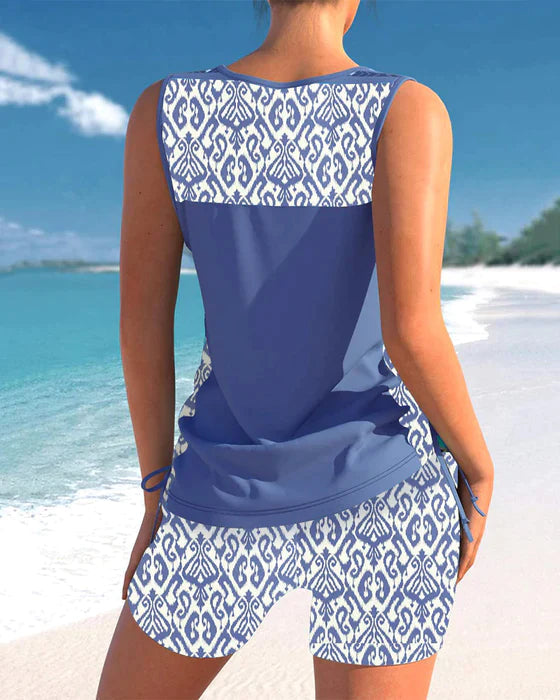 ND | Tankini avec imprimé tribal et détail croisé