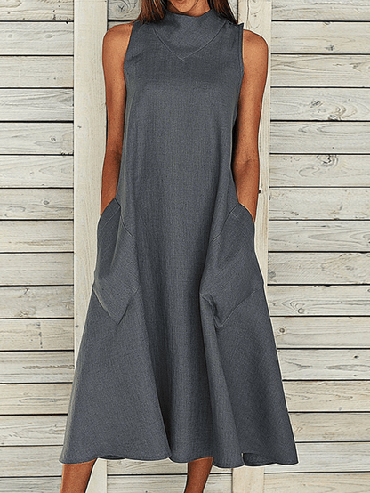 EP | Robe décontractée pour femmes avec poche latérale unie
