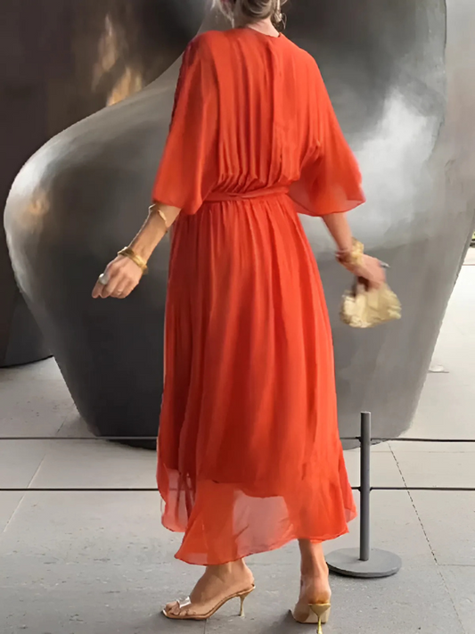 EP | Robe midi intemporelle en optique cache-cœur
