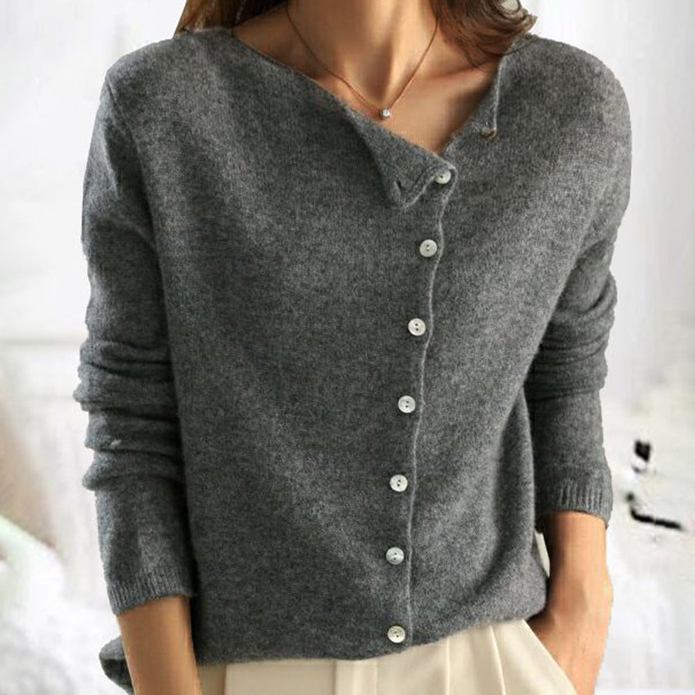 ND | Pull asymétrique en maille avec patte de boutonnage