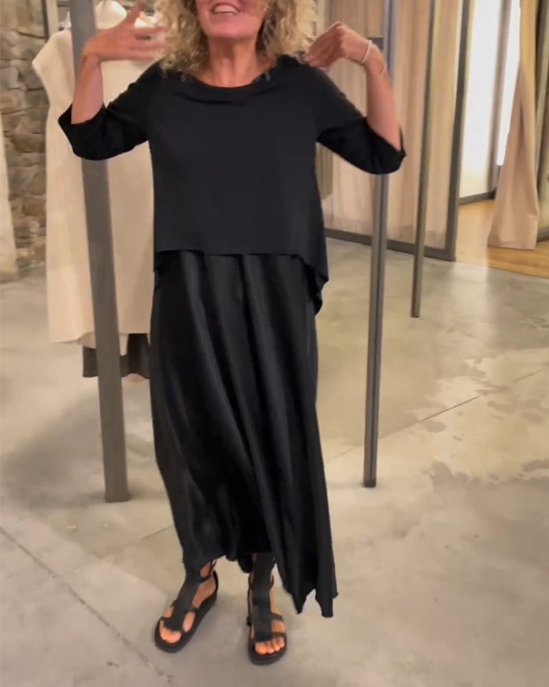 EP | Ensemble deux pièces avec robe sans bretelles et haut uni