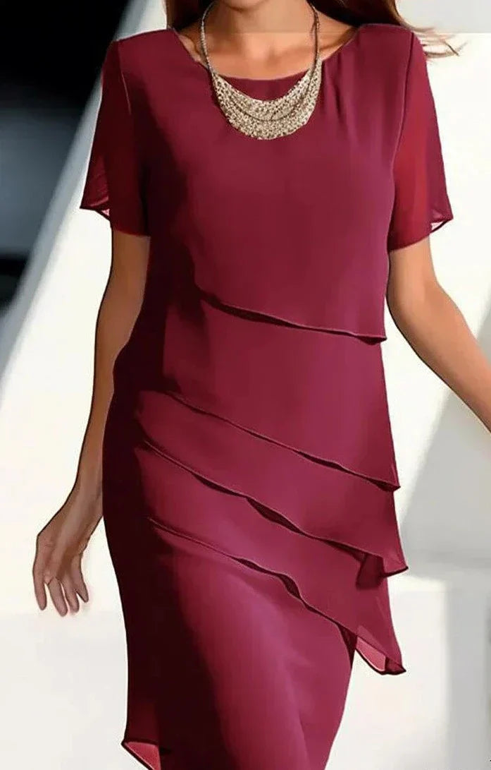ND | Robe midi en mousseline de soie à superpositions