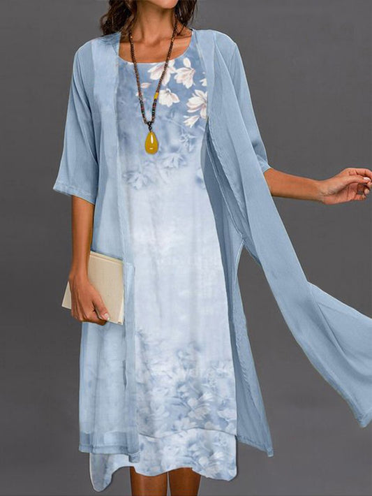 EP | robe midi deux pièces avec motif floral pour femme AH315