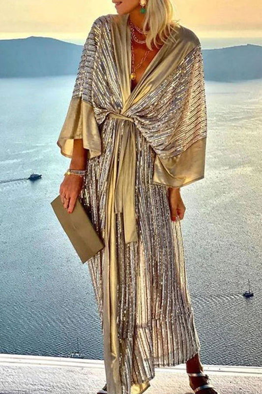 EP | Dreamy Evenings Rétro Court Style Kimono Party Maxi Robe