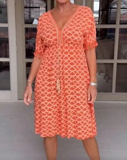 EP | Robe midi confortable et ample avec décolleté en V