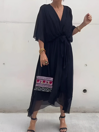 EP | Robe midi intemporelle en optique cache-cœur