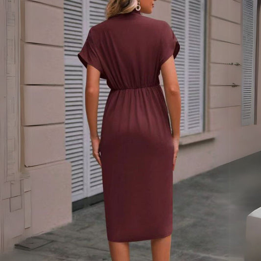 EP | Robe midi drapée élégante pour femmes