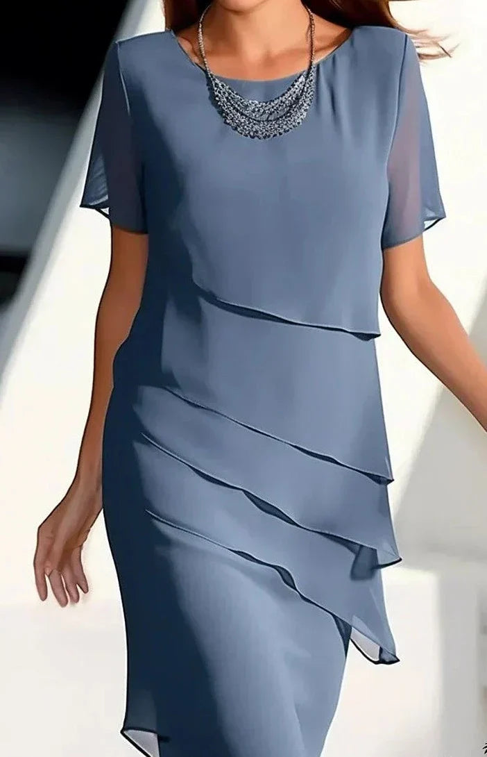 ND | Robe midi en mousseline de soie à superpositions