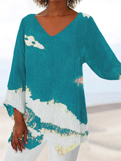 ND | Blouse ample imprimée avec encolure en V