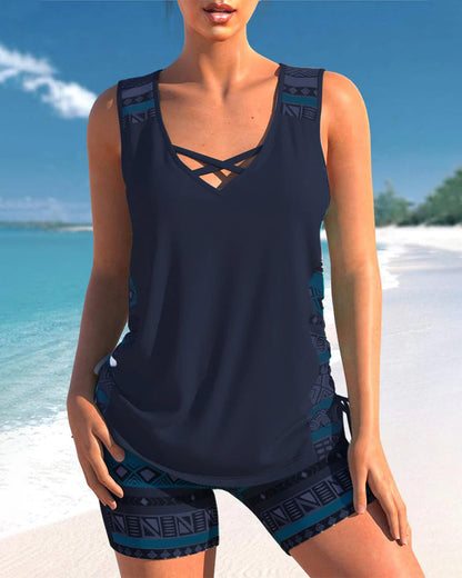 EP | Ensemble tankini à motifs géométriques