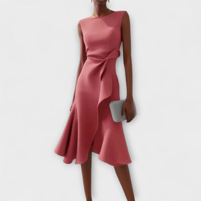 EP | Juliette™ - Robe midi asymétrique élégante drapée