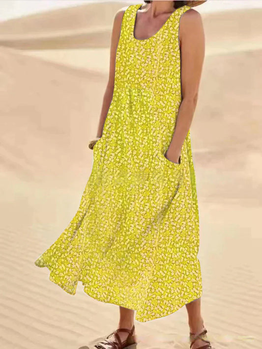 ND | Maxi-robe fleurie avec détail de poche