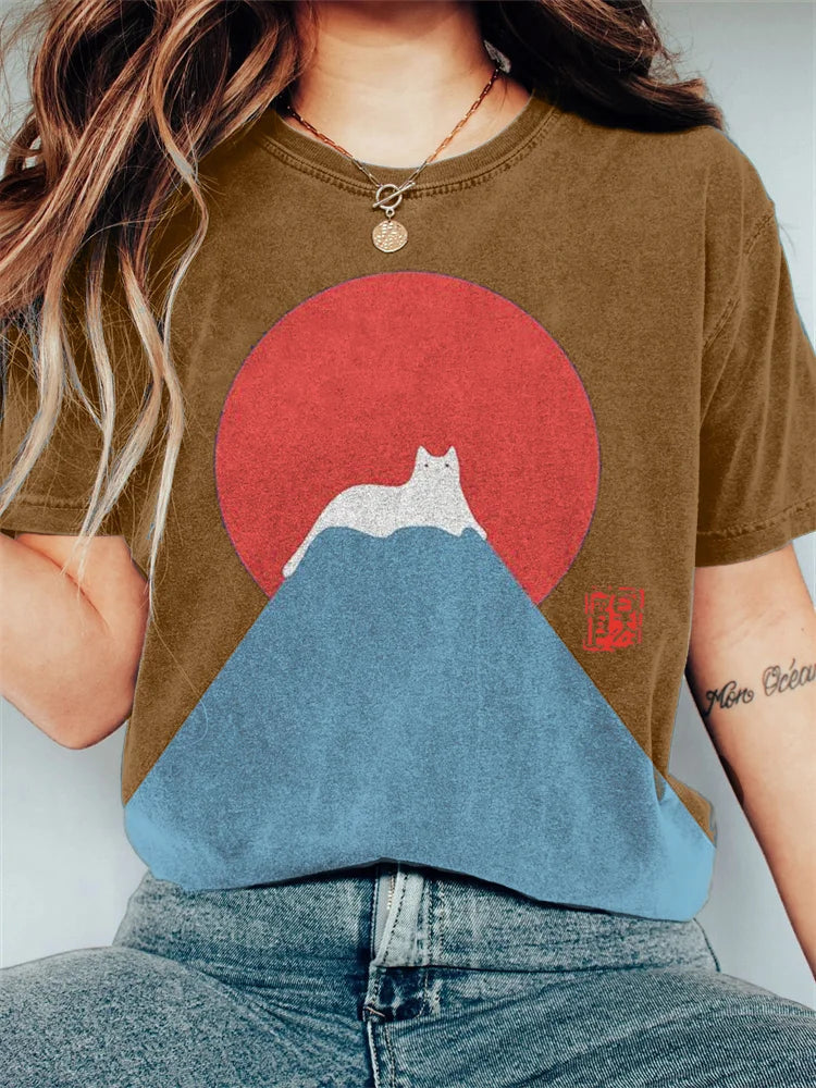 ND | Graphisme chat montagne T-shirt