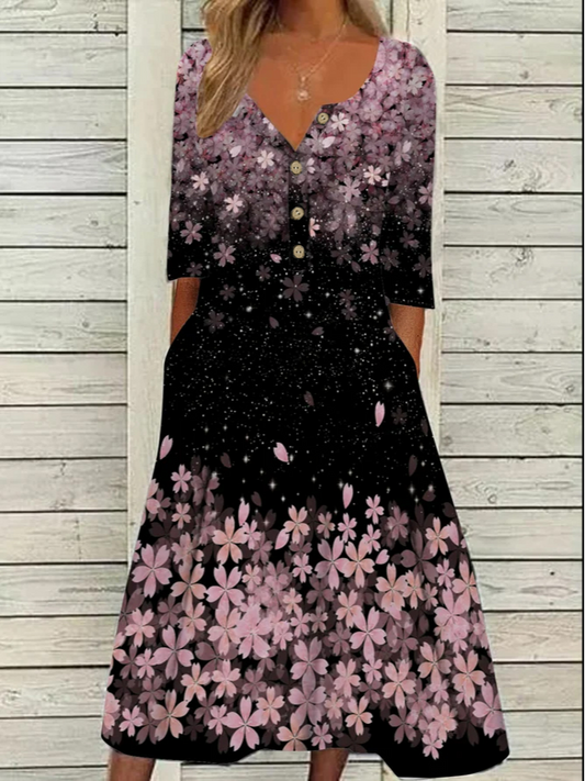 EP | Robe midi de vacances florale WJ66