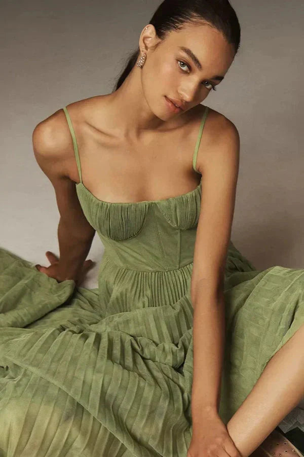 EP | Robe midi plissée élégante Fit & Flare