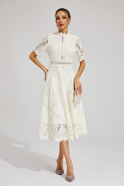 EP | Robe midi élégante en dentelle pour femme
