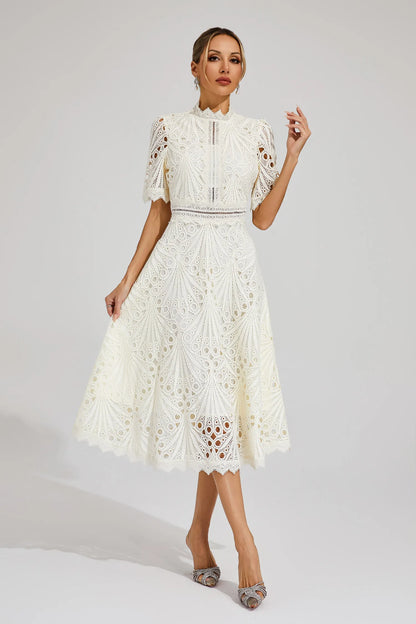 EP | Robe midi élégante en dentelle pour femme