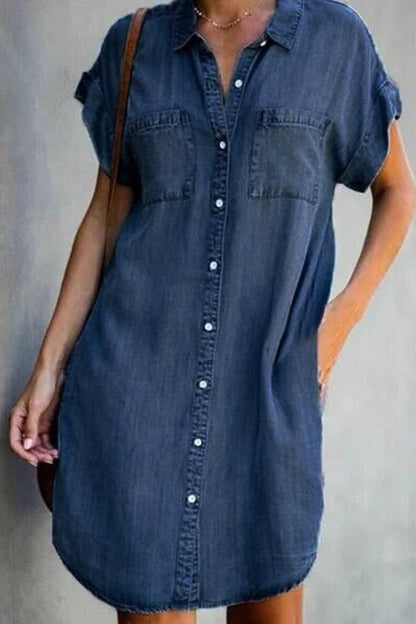 EP | robe midi à manches courtes en denim