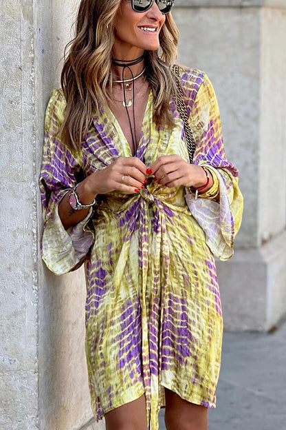 EP | Take Me Away Tie-dye Print Mini Robe à taille basse