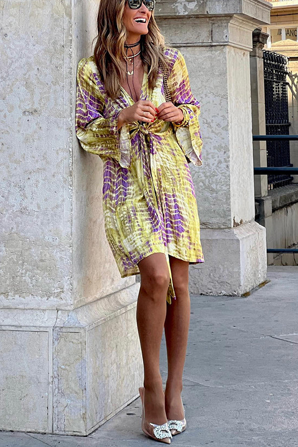 EP | Take Me Away Tie-dye Print Mini Robe à taille basse