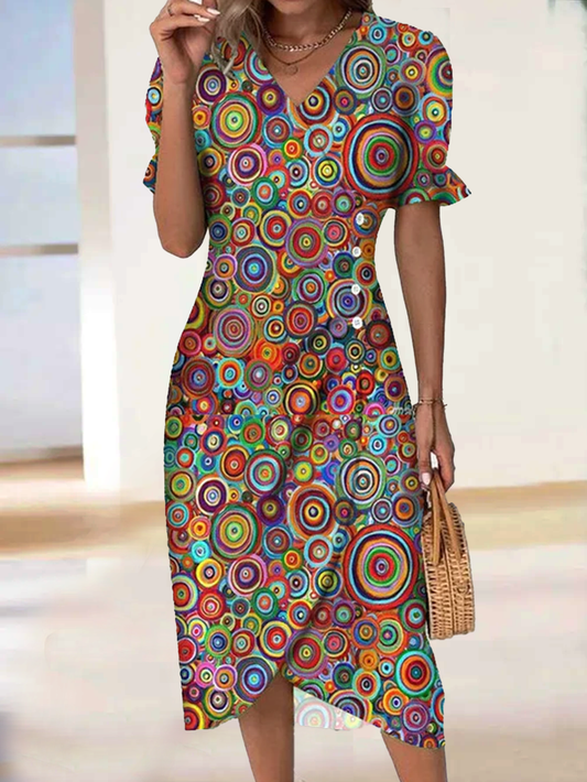 EP | Col V Multicolore Robe midi cc48