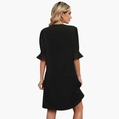 EP | Robe midi d'été pour femme avec décolleté en V et demi-manches