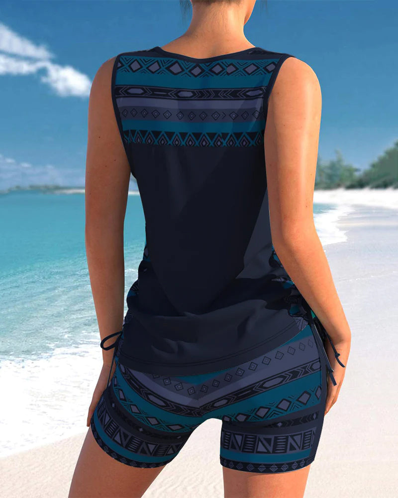 EP | Ensemble tankini à motifs géométriques