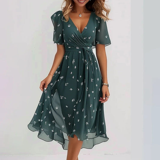 EP | Robe midi avec porte-monnaie fleuri