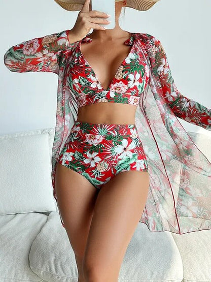 EP | Bikini sexy avec imprimé floral et cache-cœur