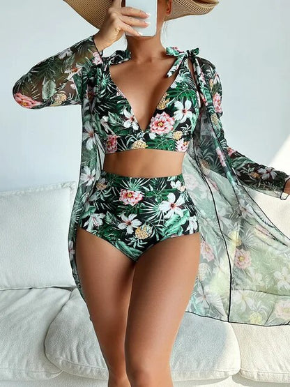 EP | Bikini sexy avec imprimé floral et cache-cœur