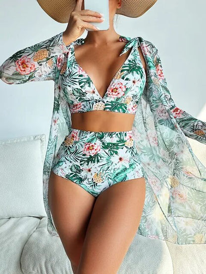 EP | Bikini sexy avec imprimé floral et cache-cœur