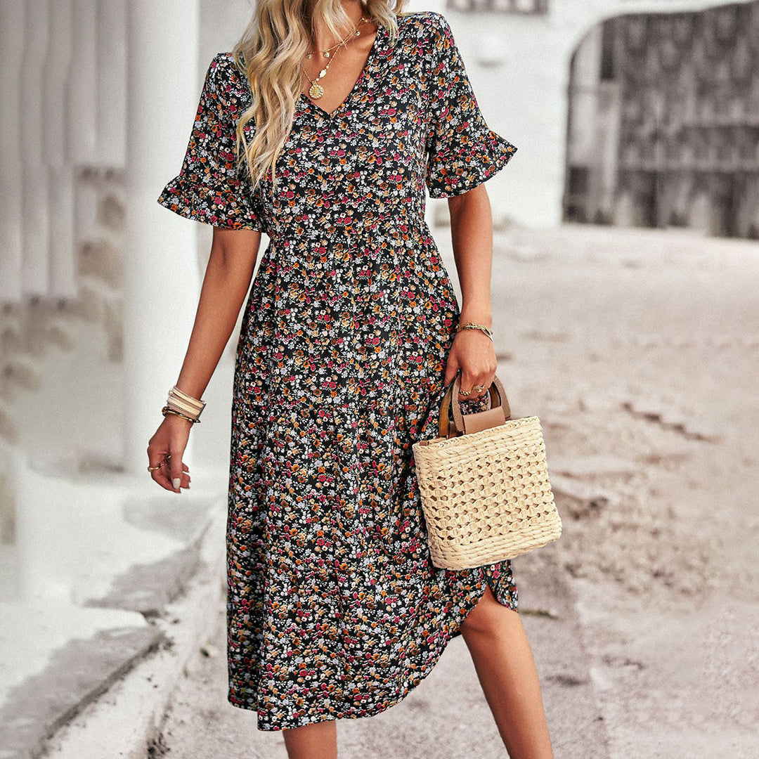 EP | Robe midi élégante à fleurs