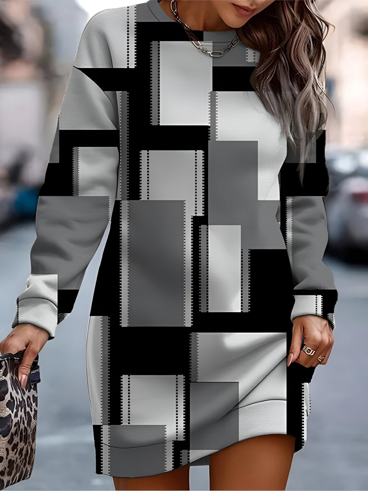 EP | Robe surdimensionnée en sweat-shirt confortable et élégante