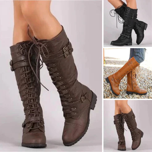 EP | Bottes plates rétro avec boucle et lacets