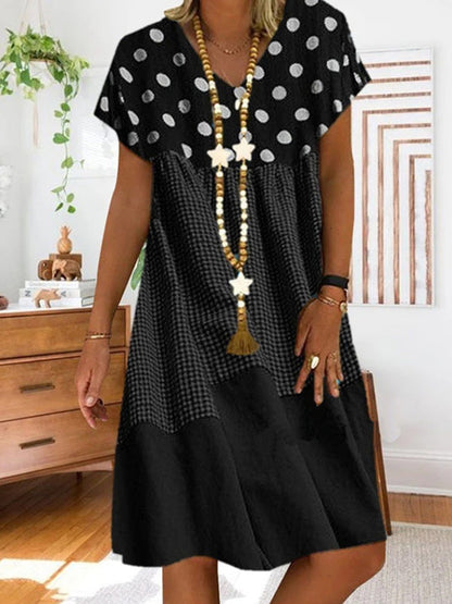 EP | Robe midi patchwork à carreaux imprimés