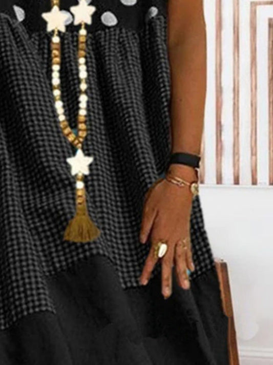 EP | Robe midi patchwork à carreaux imprimés