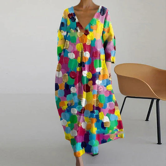 ND | Robe d'été élégante et colorée avec imprimé