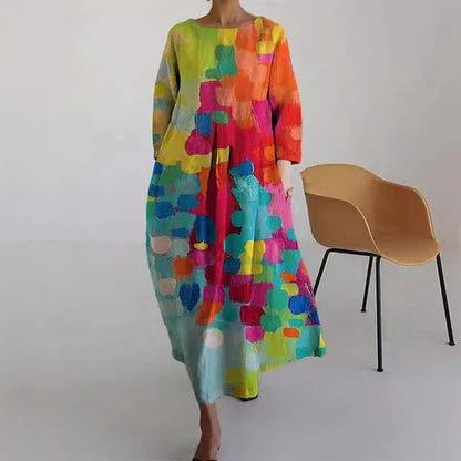 ND | Robe d'été élégante et colorée avec imprimé